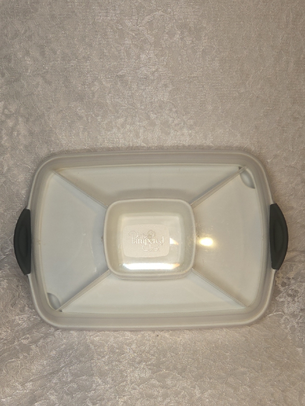 Pampered Chef: Deviled Egg And Veggie Server Tray with a lid